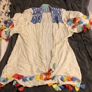 Judith March Colorful Tasseled Kimono